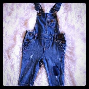 Precious Faux paint stained overalls